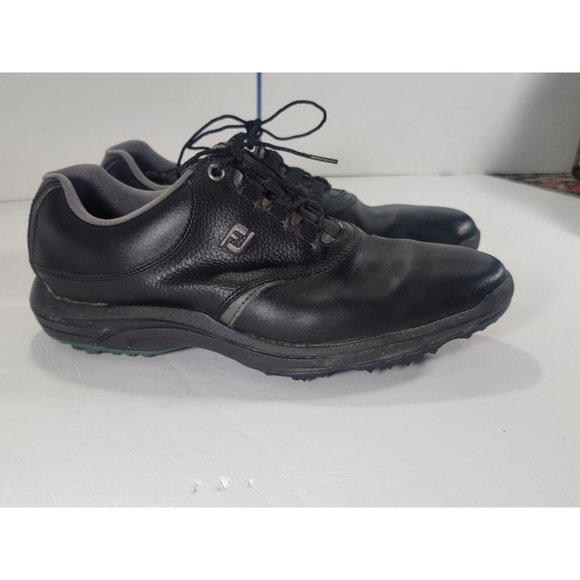 Footjoy‎ Greenjoys Golf Shoes Men's Size 11 Black Leather Cleat 45538 - Picture 5 of 7